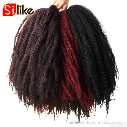 silike18'' Crochet Marley Braids Black Hair Soft Afro Twist Synthetic Braiding Hair Extensions low Temperature Fiber For Woman